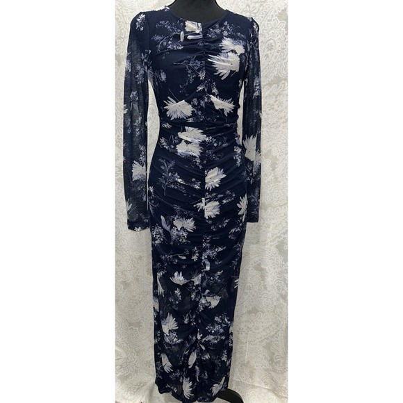 NEW Abercrombie And Fitch Navy Floral‎ Sheet Midi Dress Size Small - Picture 2 of 7
